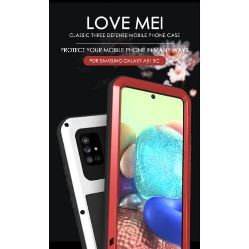 LOVE MEI Powerful Phone Case For Samsung Galaxy A71 5G Heavy Duty Protection Metal Silicone Cases For Galaxy A71 5G