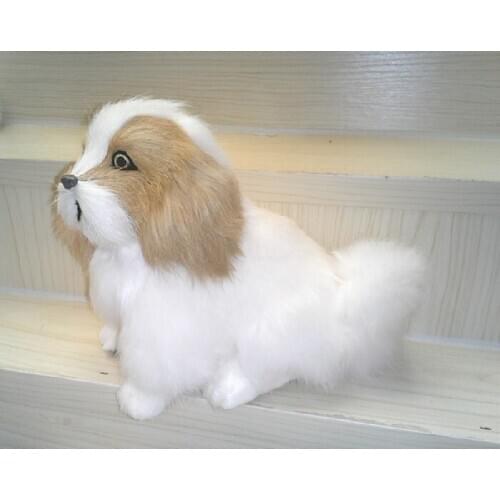 Stuffed animal 16x15x12cm white dog plush toy voice Barking dog emulation doll k0174