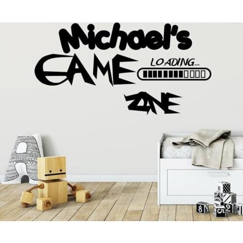 Game Gamer Name Custom Wall Decal Game Zone Themed Personalized Name Vinyl Wall Decals Home Boys Room Decoration Mural X377