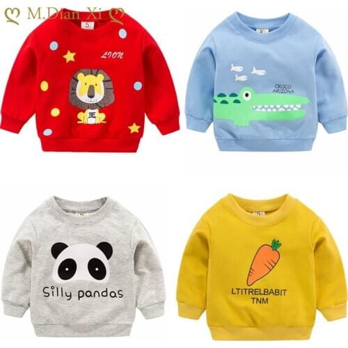 2020 New Spring Childrens Sweater Boys and Girls Long-sleeved T-shirt Baby Bottoming Shirt Cartoon Childrens Clothing