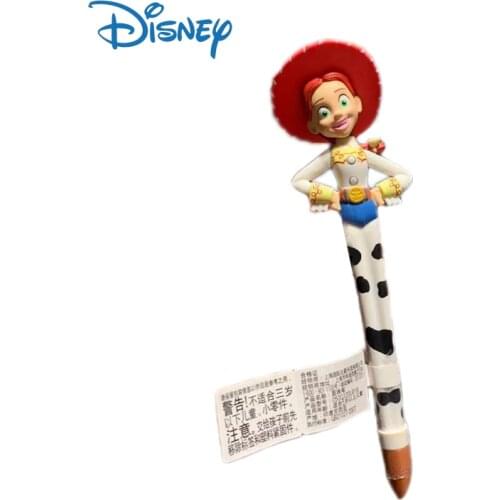 Disney Genuine Stationery Cute Jessie Ball Point Pen Kawaii Toy Story Anime Figures Model Black Pens Novelty Pens Kids Gifts