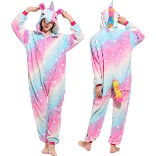 2020 Unisex Adult Pijama Women Pajamas Unicorn Pyjama Animal Pajama Sets Cartoon Sleepwear Winter Homewear Bat