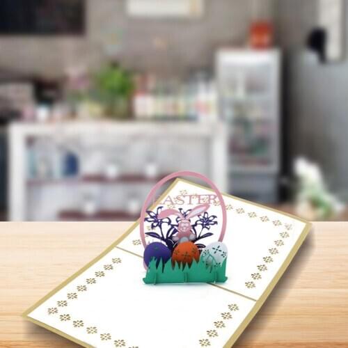 Gift Card Exquisite Paper Carving Visual Impact Various Styles Gifts Card with Envelope Stickers for Kids Easter Gift Card