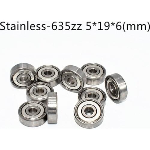 S635ZZ Bearing 5*19*6 mm ( 10PCS ) ABEC-5 Stainless Steel Ball Bearings metal sealed S635Z S635 Z ZZ
