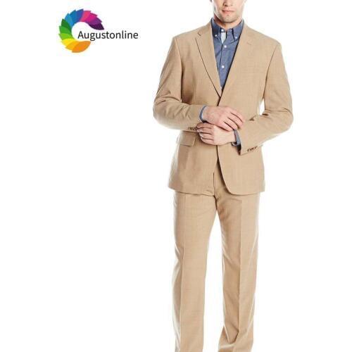 Casual Custom Made Champagne Men Suits Beach Wedding Suits Slim Fit Groom Tuxedo Best Man Blazer Masculino Jacket Pants 2Piece