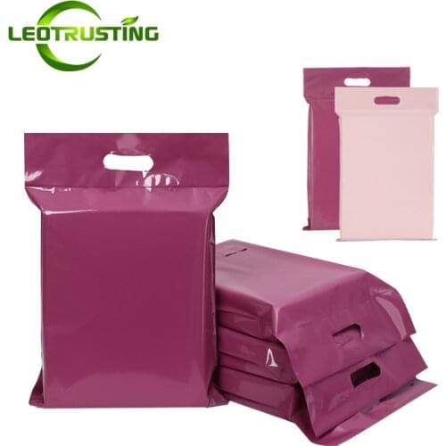 100% New Material White/Purple Tote Express Courier Self-Sealing Pouches Portable Plastic Poly Envelope Shoes Gifts Mailing Bag