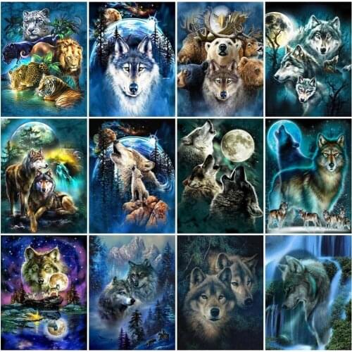 Square/Round Diamond 5D Diy Diamond Painting Animal Wolf Diamond Embroidery Cross Stitch Diamond Home Decoration