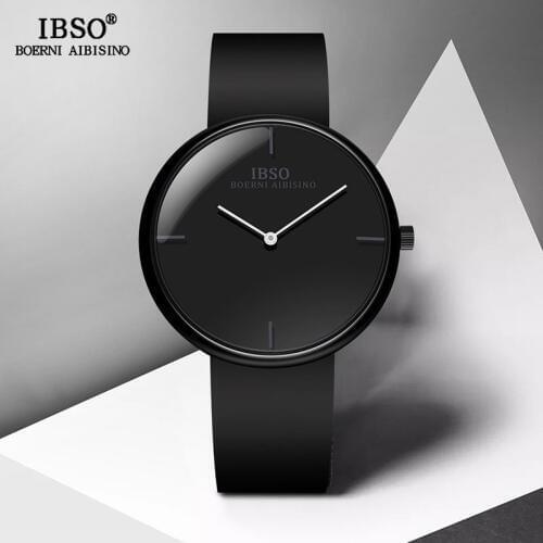 IBSO Brand Luxury Mens Watch Male Silicone Strap Quartz Watches High Quality Man Convex Design Sport Wristwatch
