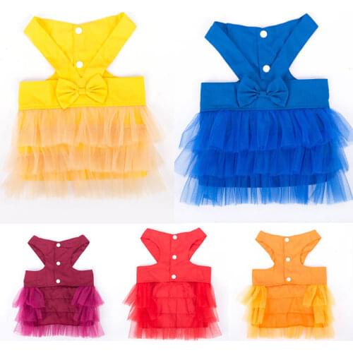 S-XXL Summer Pet Dog Dress Tutu Skirt Wedding Dog Dress Pet Princess Dresses Fashion Pet Clothes for Small Dogs Yorkie