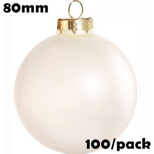 Free Shipping DIY Paintable Christmas Xmas Decoration Ornament 80mm Frosted Glass Ball, 100/Pack