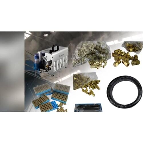 Greenhouse mist cooling system with humidity sensor 120pcs brass nozzle ing fog machine Fogging