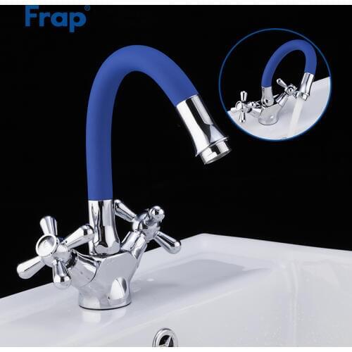 Frap Basin Faucets 6 color bathroom basin mixer taps water mixer faucet zinc alloy deck mounted water taps saving water tapware
