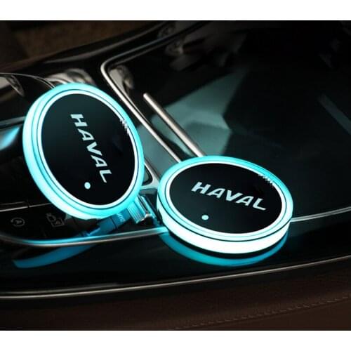 For Haval Great Wall H6 F7 F7X H2 H9 H3 H5 H1 F5 F9 H4 Luminous Car Cup Coaster Holder Car Led Atmosphere Light LogoLamp