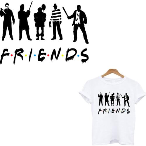 Horror Characters Sticker On Clothes DIY Thermal Stickers For T-Shirts Fashion Girls Patch On Clothing Iron On Transfer Patch