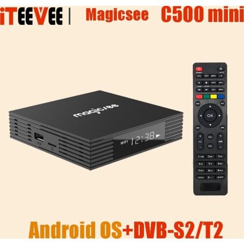1PC C500 MINI 4K Amlogic S905W 1GB2GB RAM 8GB16GB ROM Android 9 2.4G/5G Dual-Band WiFi Android+DVB-S/S2/+T/T2 TV Box Set Top Box