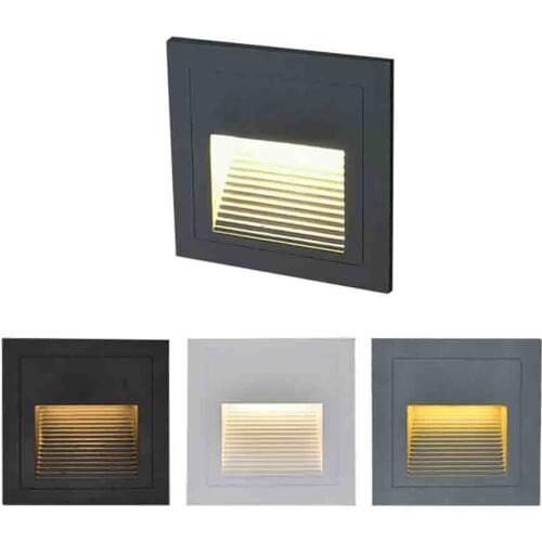 Waterproof LED Footlight Outdoor Recessed LED Stair Light Step Light 3W LED Corner Wall Lamps For Garden Fence Staircase Decor