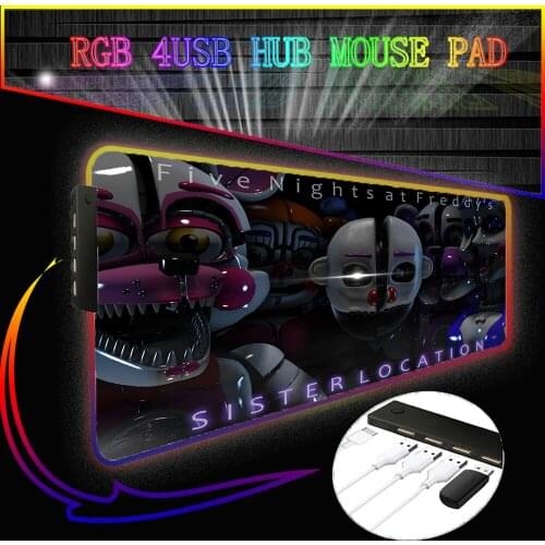 High-quality Cute Cartoon Rgb Hub USB Type Suitable for League of Legends CSGO Yuanshen Impact Gamers Mouse Pad LED Light Pad Xl