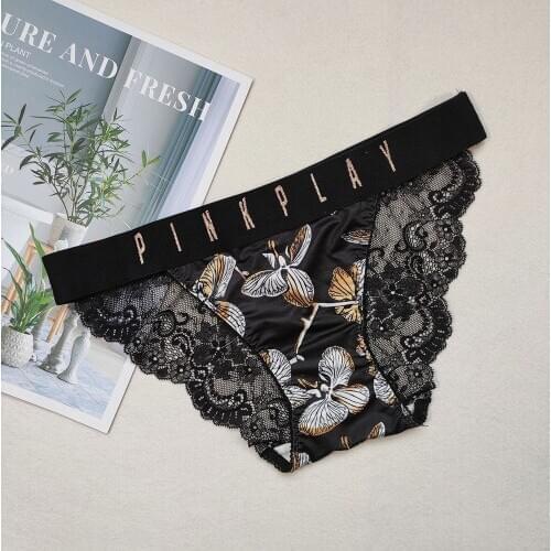 Ladies panties new lace print ladies panties low waist triangle sexy and comfortable personality trend 273