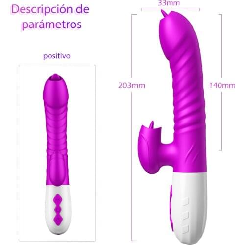 Vibrator Female Masturbator Tongue Licking Retractable Massage Stick Adult Sex Toys