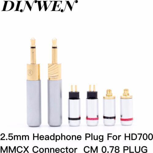 1pair HEADPHONE PLUG Mono 2.5mm Male Jack Socket Connector Terminal HD700 MMCX CM0.75 Earphone Headset HiFI Audio DIY