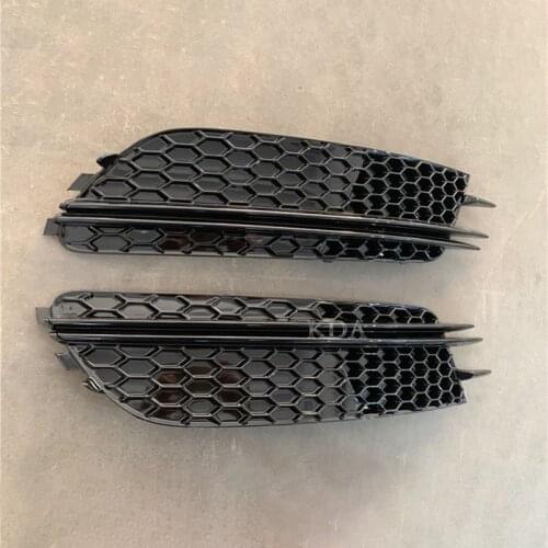 2pcs Auto Left Right Side Front Honeycomb Bumper Fog Light Grille Grill Cover For Audi A6 C7 2012 2013 2014 2015 RS6 Style