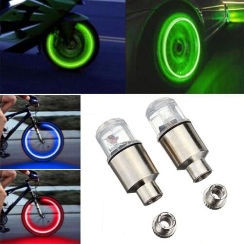 2Pcs Tire Valves Caps Light Car Motorcycle Bike Wheel Tyre Decoration Neon Lamp Motion Sensors Auto Glowing
