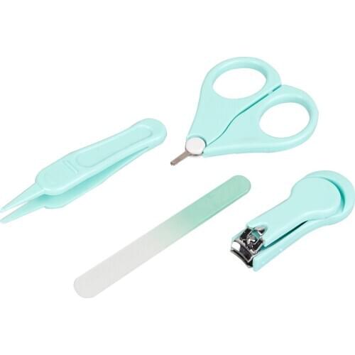 4 Pcs Baby Nail Clipper Set Nail Care Safe Tweezers and Nail File Baby Nail Care Set for Newborn Infant Toddler Kids safety ABS