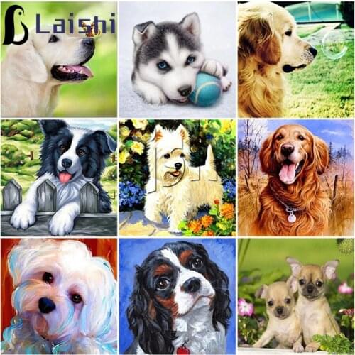 5D Diamond Painting Golden Retriever, Chaise Dog, Husky, Samoyed, etc Diamond Mosaic Rhinestone Full Square round Embroidery Art