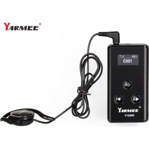 Wireless audio tour guide system with charging case include 2 transmitters/mics 30 receivers/headsets YARMEE YT200