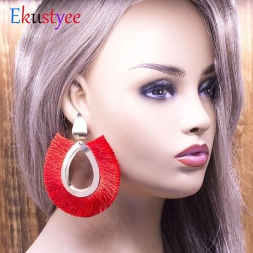 Bohemia Heart Tassel Earring fashion charm Dangle Earrings Women Boho Jewelry female Brincos Wedding Statement Drop Earrings