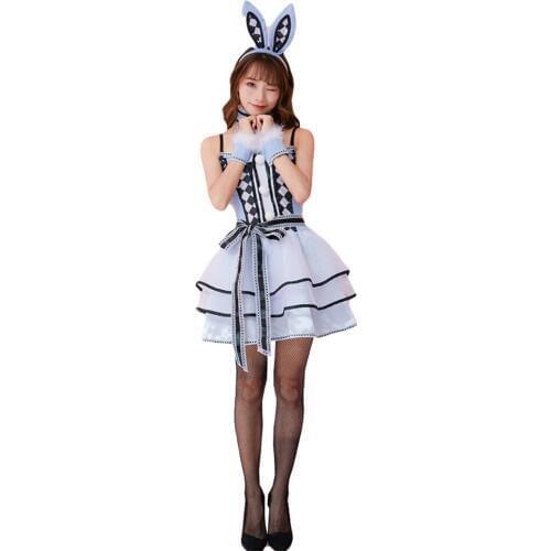 Brdwn Alice Womens Girls Cosplay Costume Rabbit Maid Slip Dress Bubble Skirt
