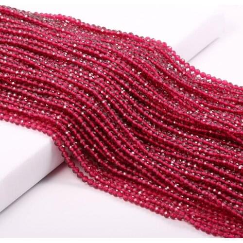 Natural Stone Beads Small section Bead Synthetic Rubys Loose Spacer beaded for Jewelry Making DIY Necklace Bracelet Accessories
