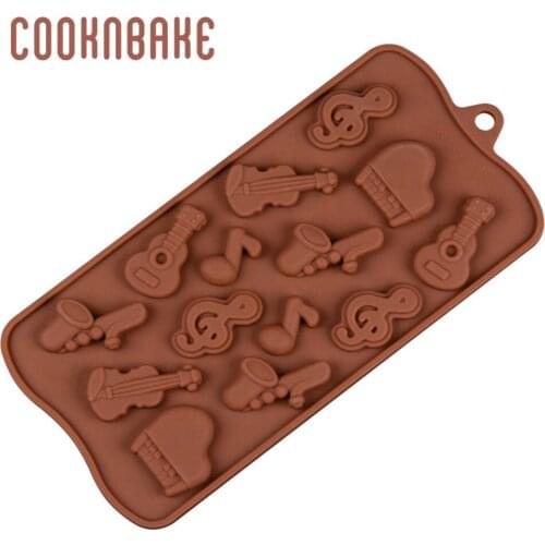 COOKNBAKE Guitar Shaped Silicone Mold for Chocolate Musical Instrument Ice Candy Gummy Jelly Baking Tool DIY Cake Decoration