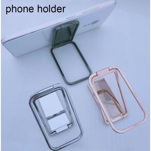 Mobile Phone Holder Folding Ring Buckle Desktop Tablet Metal Square Magnetic Bracket Car Broadcast Retractable Live U7O2