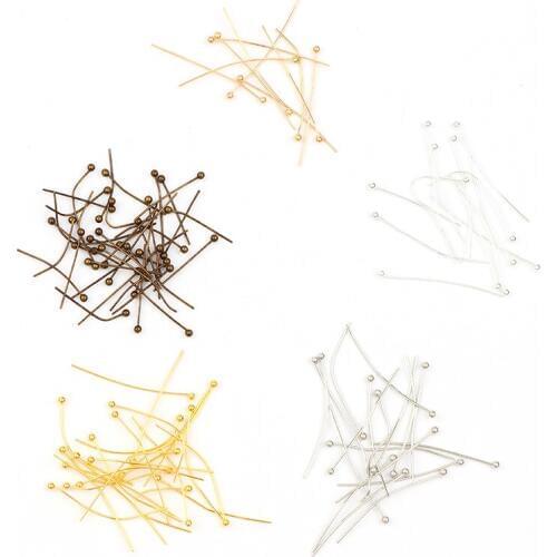 Factory 30mm Rose Gold&Silver&Gold&Antique Bronze&White K Ball Head Pins Findings DIY Jewelry Making Jewelry Accessories