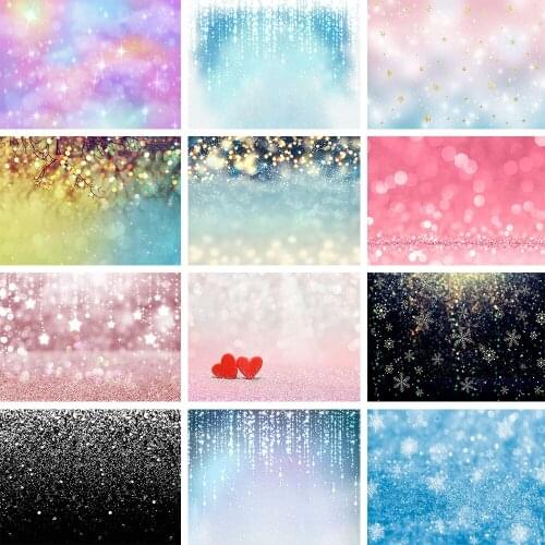 Mocsicka Glitter Bokeh Polka Dot Star Snowflake Photography Backdrop Wedding Birthday Adult Baby Child Portrait Photo Background
