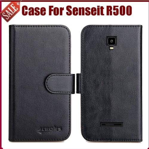 Hot Sale! Senseit R500 Case New Arrival 6 Colors High Quality Flip Leather Protective Phone Cover For Senseit R500 Case