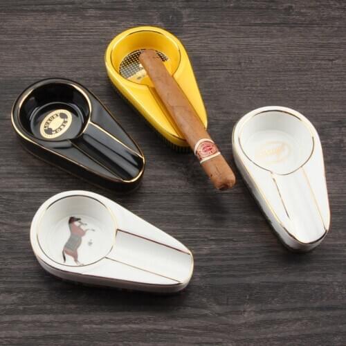 Lubinski cigar ashtray ceramic painted classic mini portable household cigar ashtray