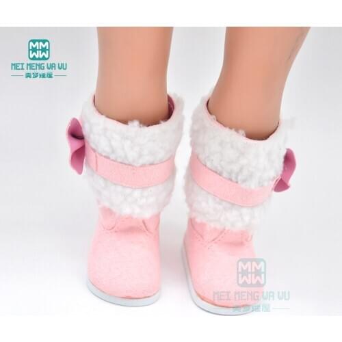 Doll shoes for 43 cm new born dolls accessories and American doll Rose red snow boots baby shoes