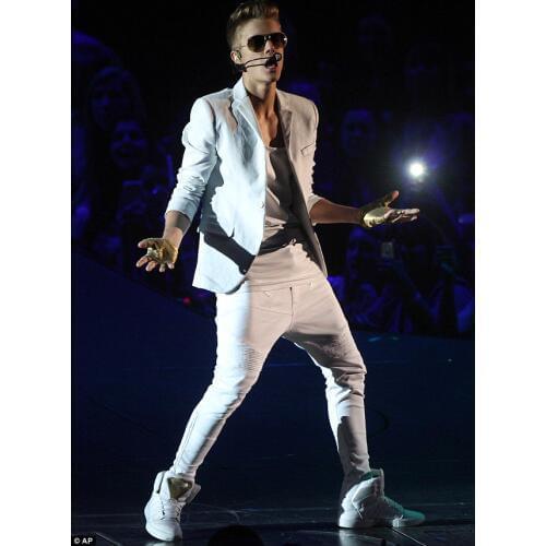 27-44 JustinBieber 2017 Men clothing multi-pocket leather harem pants trousers Drop Crotch Pants plus size stage singer costumes