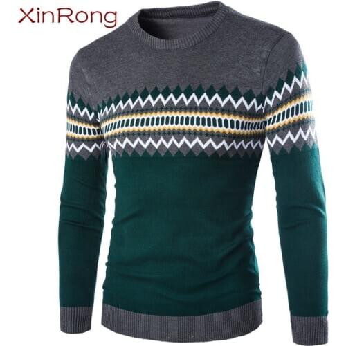 Spring and autumn new O-neck pullover mens self-cultivation casual knit sweater thin section close-fitting male sweater sweater