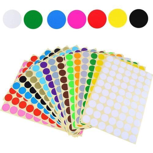15 Sheet 10 Colors Circles Round Code Stickers 19mm Self Adhesive Sticky Labels 70Pcs/Sheet