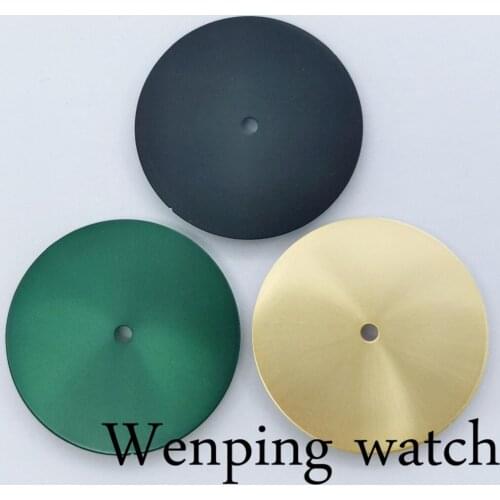 New 28.5mm No Logo Sterile Gold/Glack/Green Dial Fit NH35 NH36 ETA2824 2836 Miyota 8205 8215 821A Mingzhu DG2813 3804 Movement