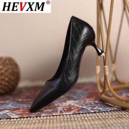 HEVXM 2021 New Arrival Women Pumps Top Quality Sheepskin Office Dress Shoes Summer Shallow Ladies Single Rice White