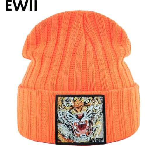 Tiger Beanies For Women Winter Hat Thick Knitted Caps Men Animal Warm Beanie Skullies Unisex Fashion Hats bonnet femme