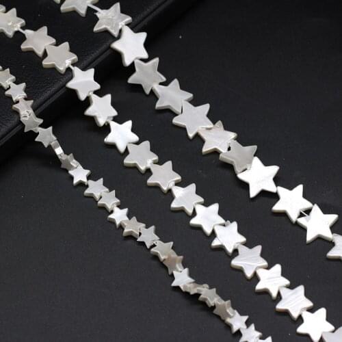 Wholesale Natural Shell White Five Pointed Star Shape Loose Bead for Jewelry Making Women Bracelet Necklace Size 8 11 13 15mm