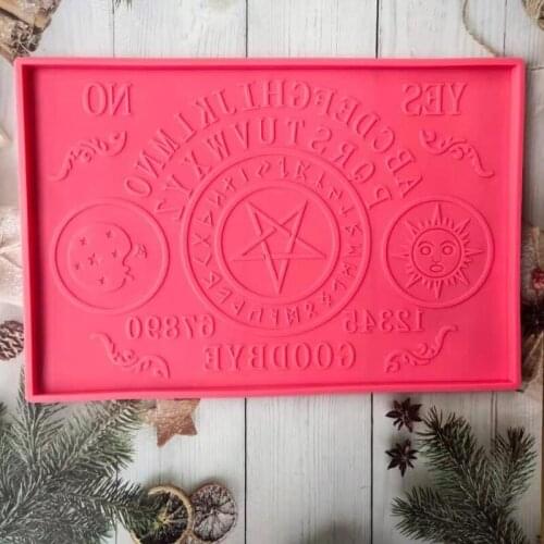 Oujia Board Planchette Divination Large Tray Resin Silicone Molds Agate Tray Serving Board Fruit Tray Resin Molds Crafts