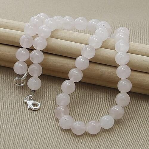 Top Quality Silver 925 Necklace Fashion Pink Pearl Crystal Necklace for Women Lady Party Jewelry Gifts