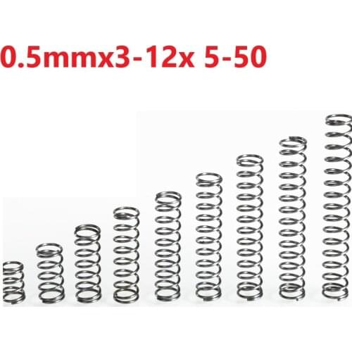 304 Stainless Steel Compression Spring Compressed Spring Wire Diameter 0.5mm Return Spring 10PCS
