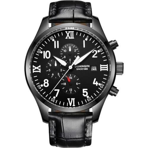 Relogio masculino GUANQIN Automatic Mechanical Watches Men Sport Luxury Brand Luminous Watch Fashion Casual Leather Wristwatch